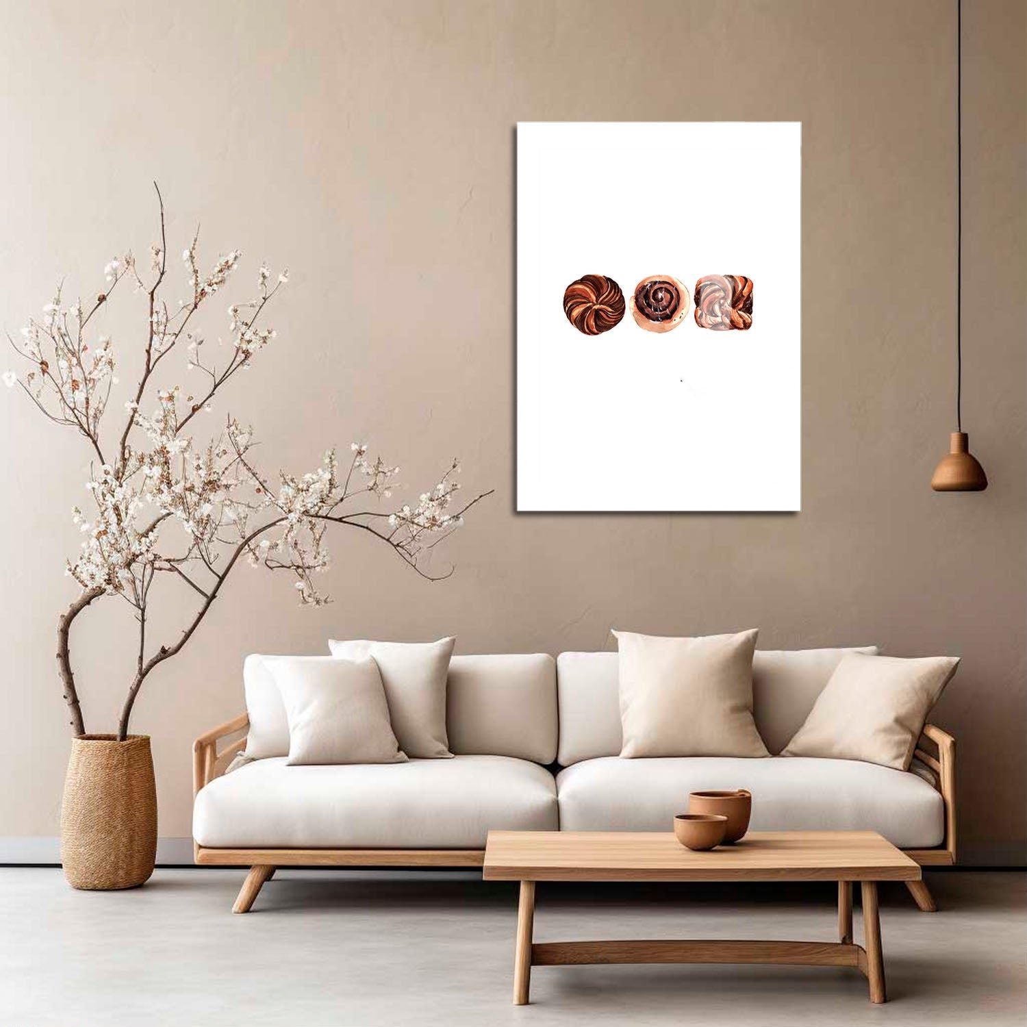 Wes Co Gallery Metal Poster Decadent Pastry Trio 5" x 7" Home Goods - Coffee White border only Metal Art Print