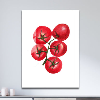 Wes Co Gallery Metal Poster Vibrant Tomato Cluster 11" x 17" Home Goods - Coffee White border only Metal Art Print