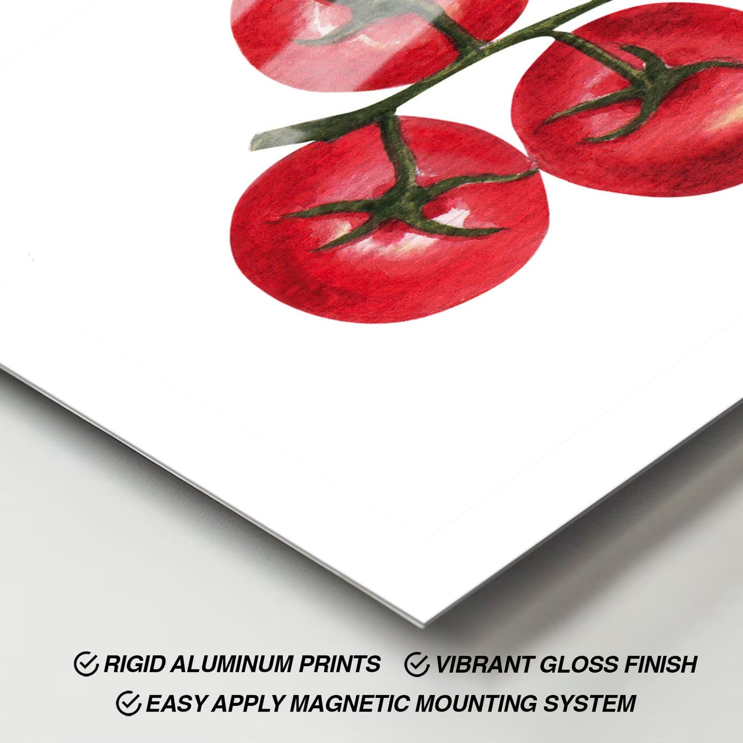 Wes Co Gallery Metal Poster Vibrant Tomato Cluster 11" x 17" Home Goods - Coffee White border only Metal Art Print