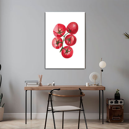 Wes Co Gallery Metal Poster Vibrant Tomato Cluster 24" x 36" Home Goods - Coffee White border only Metal Art Print