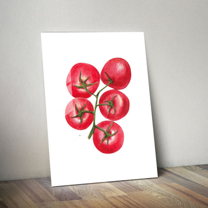 Wes Co Gallery Metal Poster Vibrant Tomato Cluster 11" x 14" Home Goods - Coffee White border only Metal Art Print