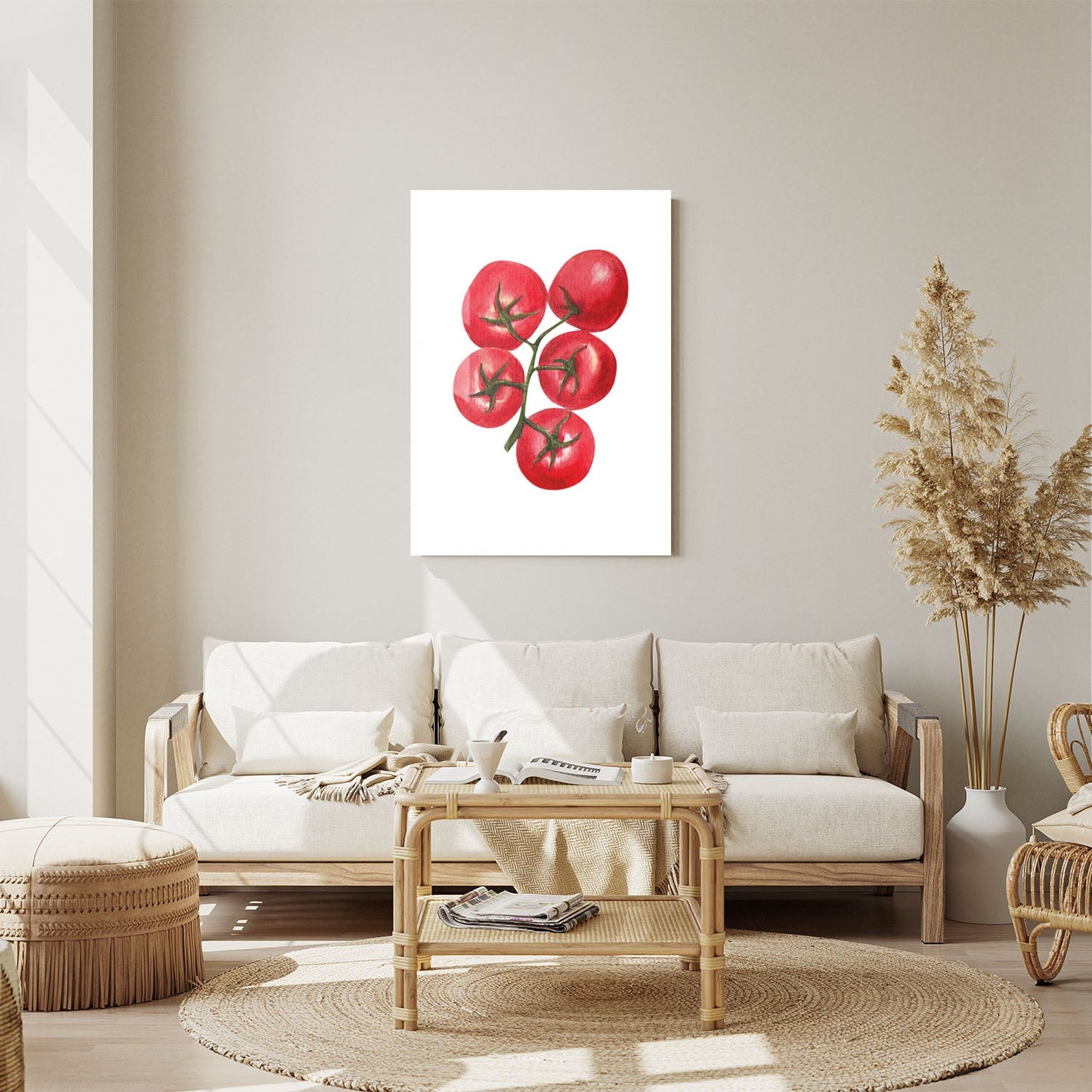 Wes Co Gallery Metal Poster Vibrant Tomato Cluster 11" x 14" Home Goods - Coffee White border only Metal Art Print