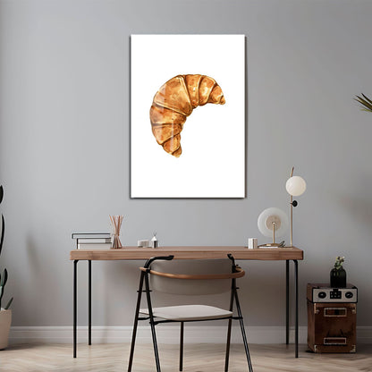 Wes Co Gallery Metal Poster Golden Croissant Delight 24" x 36" Home Goods - Coffee White border only Metal Art Print