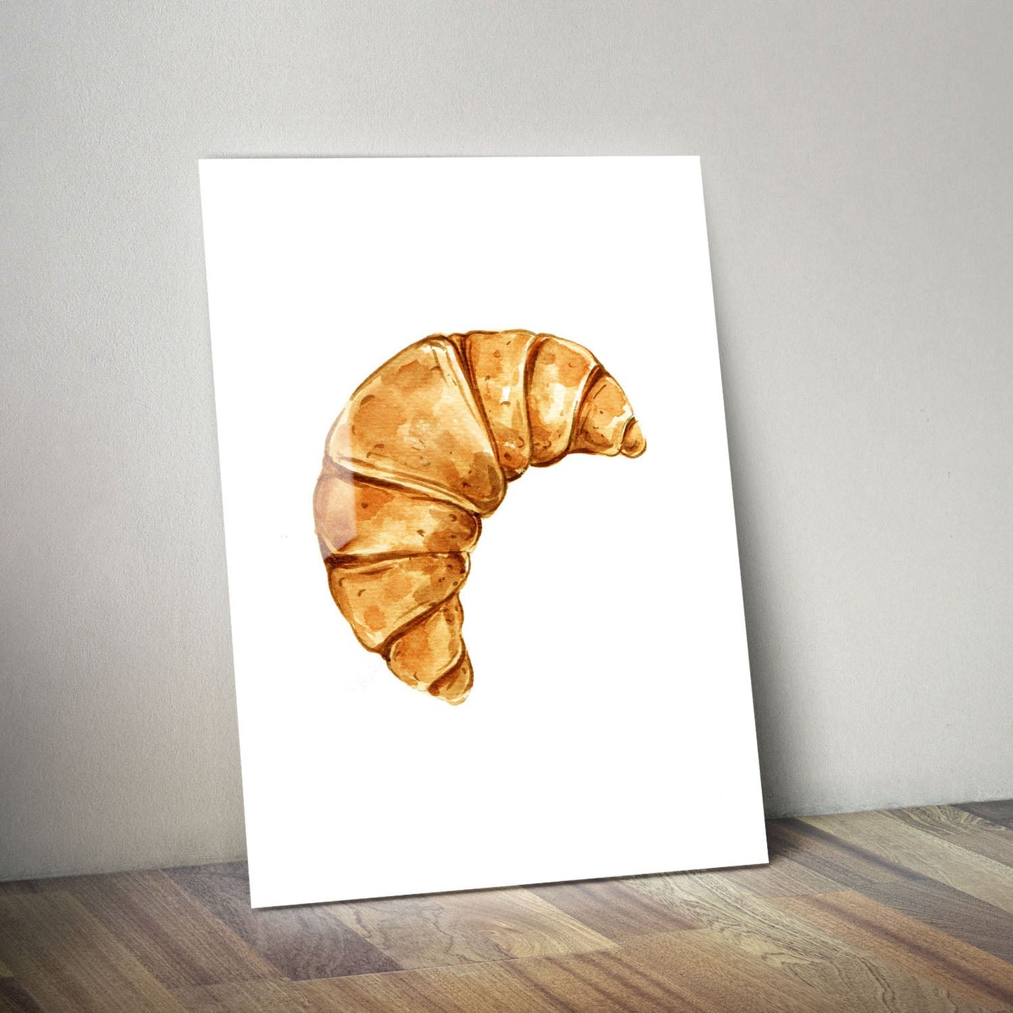 Wes Co Gallery Metal Poster Golden Croissant Delight 11" x 14" Home Goods - Coffee White border only Metal Art Print