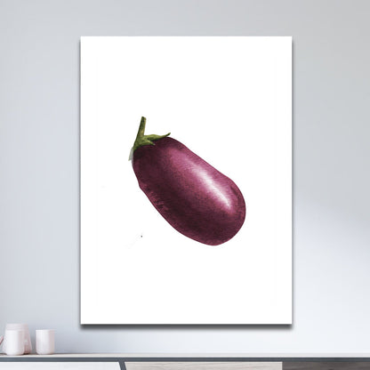 Wes Co Gallery Metal Poster Purple Eggplant Elegance 11" x 17" Home Goods - Coffee White border only Metal Art Print