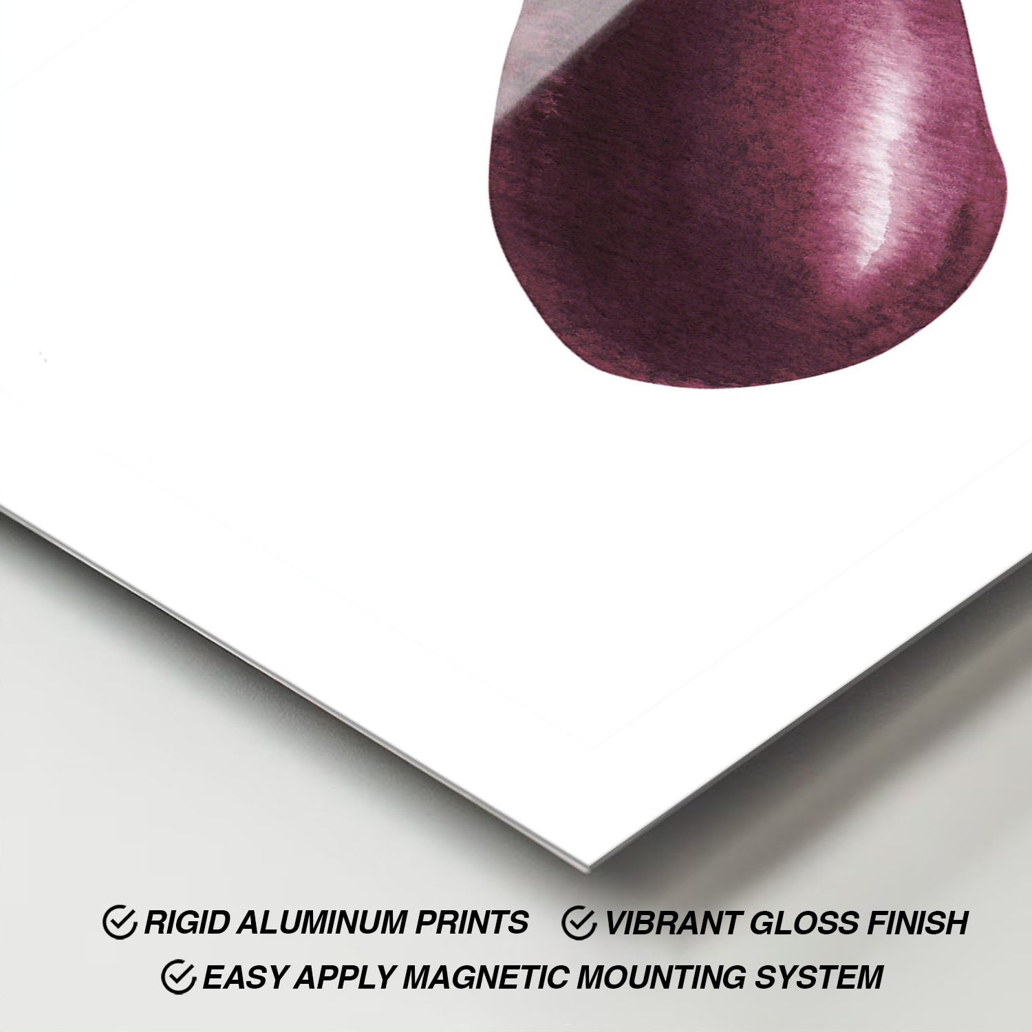 Wes Co Gallery Metal Poster Purple Eggplant Elegance 11" x 17" Home Goods - Coffee White border only Metal Art Print