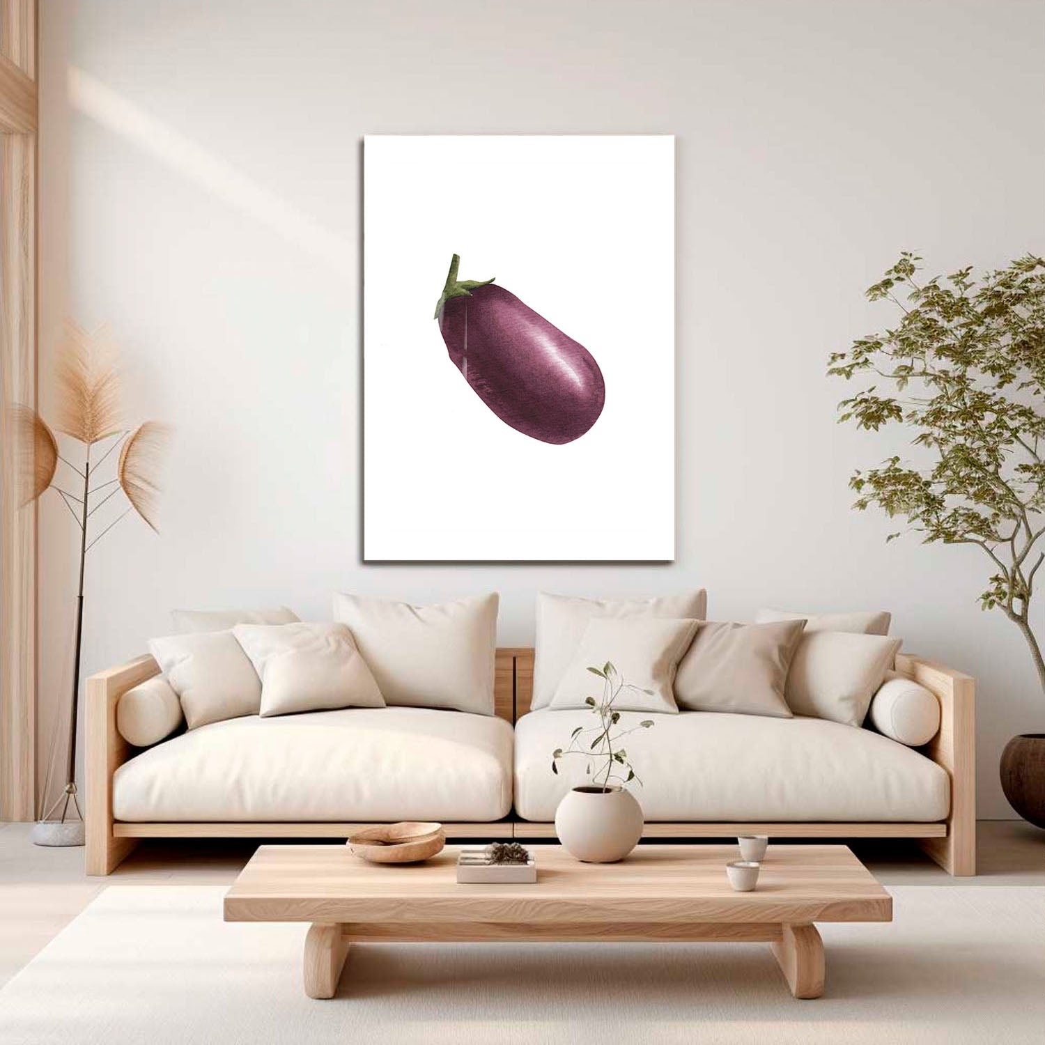 Wes Co Gallery Metal Poster Purple Eggplant Elegance 16" x 24" Home Goods - Coffee White border only Metal Art Print