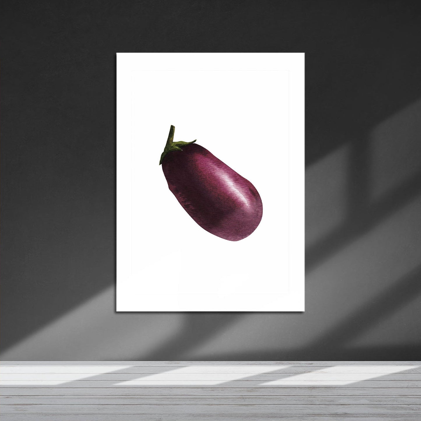 Wes Co Gallery Metal Poster Purple Eggplant Elegance 16" x 24" Home Goods - Coffee White border only Metal Art Print