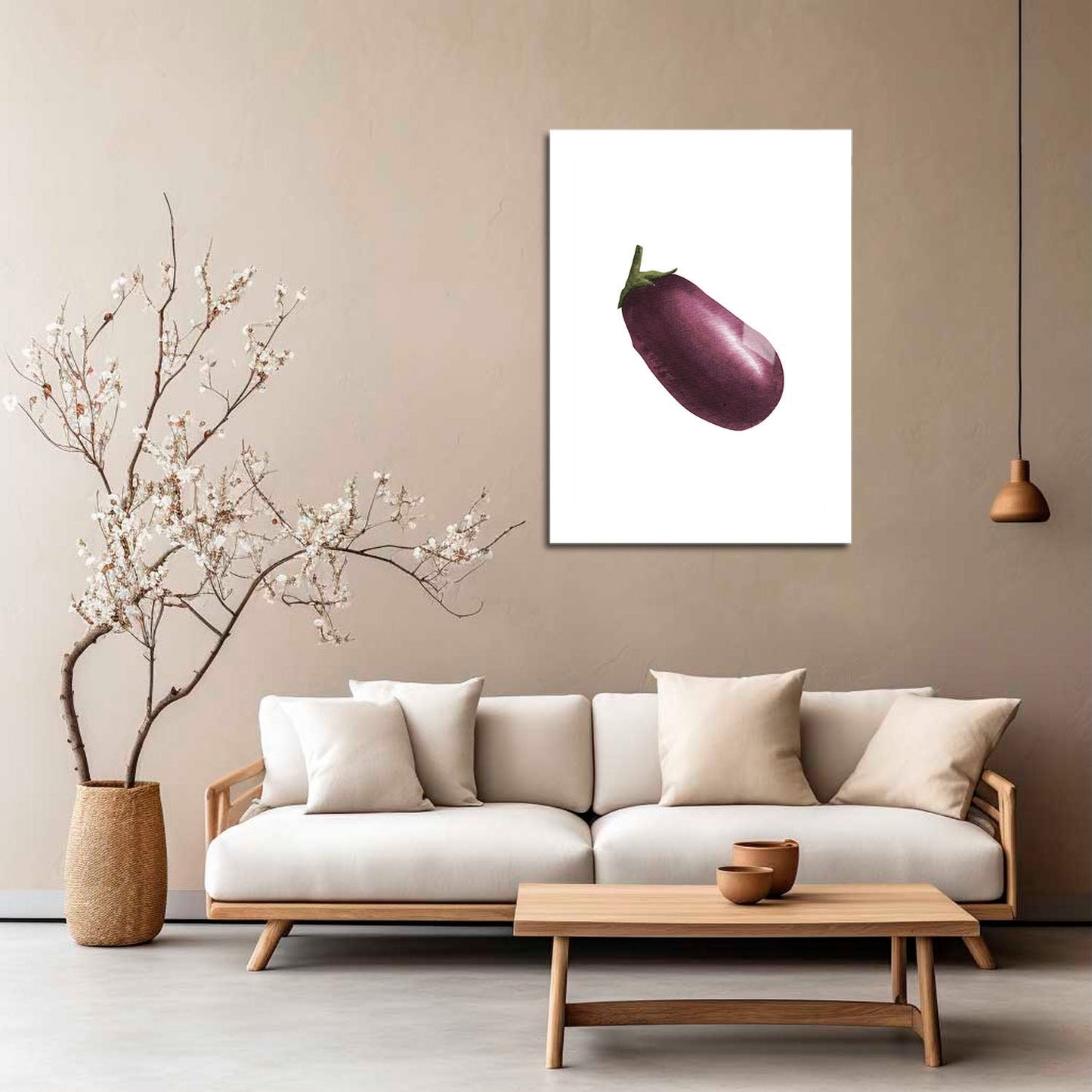 Wes Co Gallery Metal Poster Purple Eggplant Elegance 5" x 7" Home Goods - Coffee White border only Metal Art Print