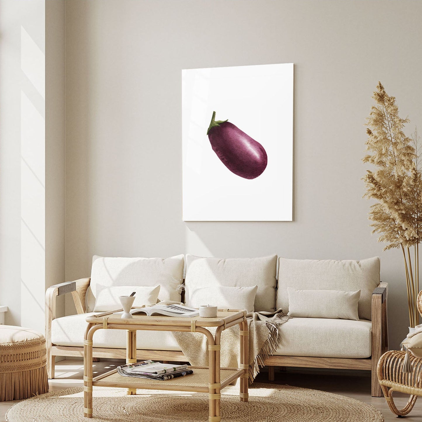 Wes Co Gallery Metal Poster Purple Eggplant Elegance 5" x 7" Home Goods - Coffee White border only Metal Art Print