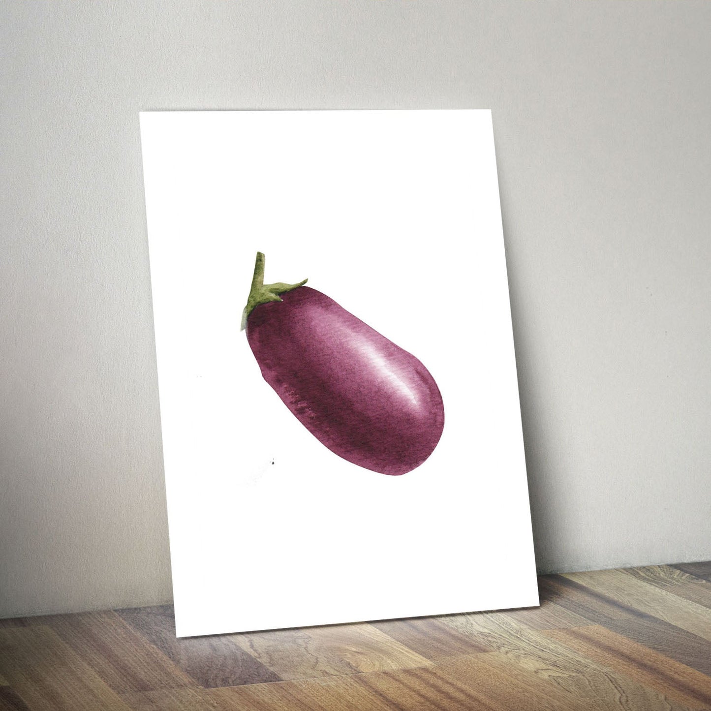 Wes Co Gallery Metal Poster Purple Eggplant Elegance 11" x 14" Home Goods - Coffee White border only Metal Art Print