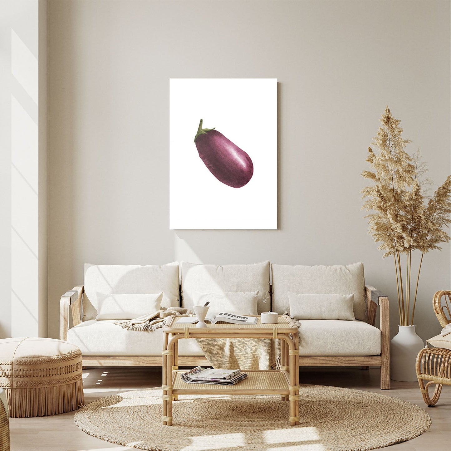 Wes Co Gallery Metal Poster Purple Eggplant Elegance 11" x 14" Home Goods - Coffee White border only Metal Art Print