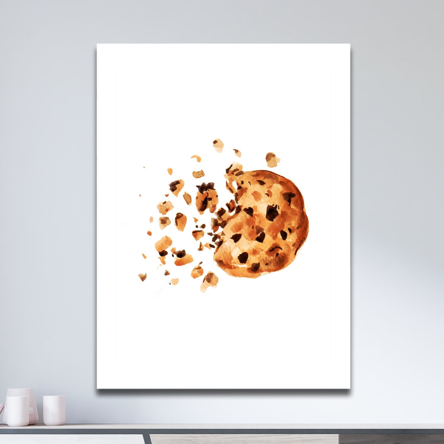 Wes Co Gallery Metal Poster Chocolate Chip Crumble 11" x 17" Home Goods - Coffee White border only Metal Art Print