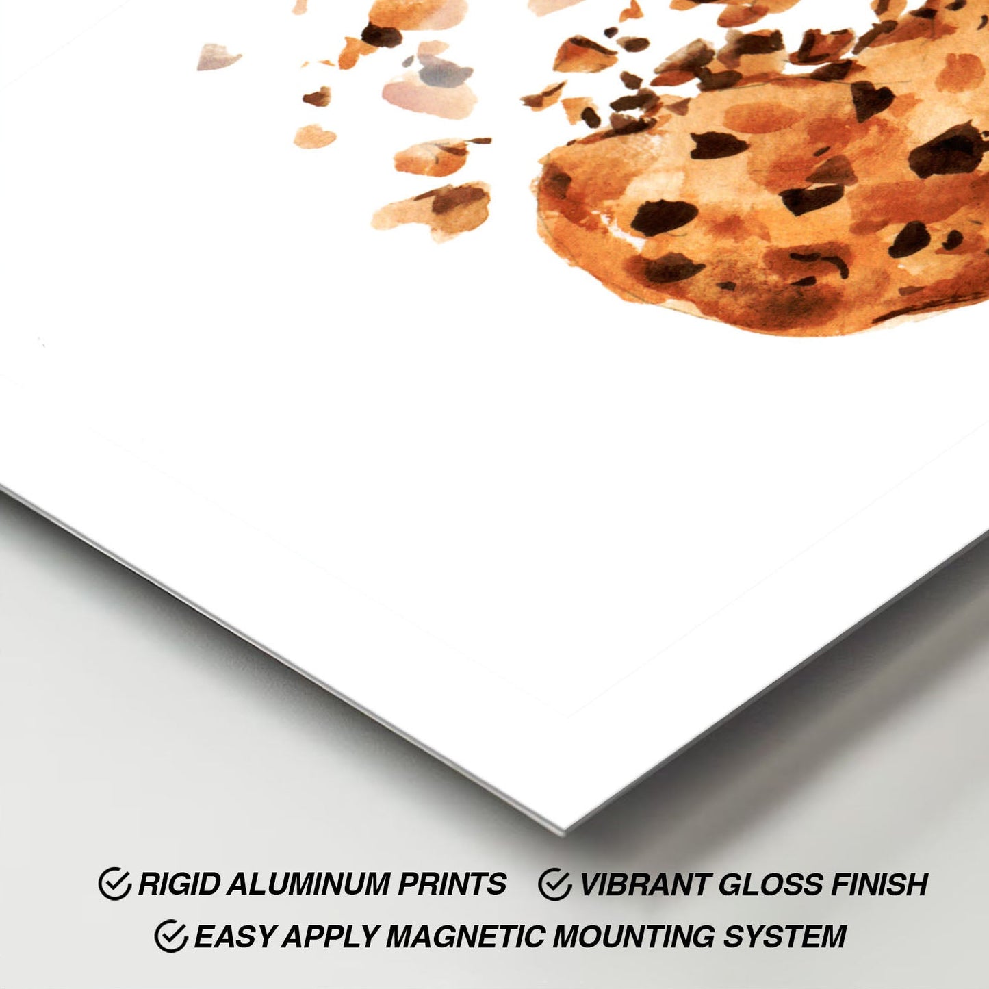 Wes Co Gallery Metal Poster Chocolate Chip Crumble 11" x 17" Home Goods - Coffee White border only Metal Art Print