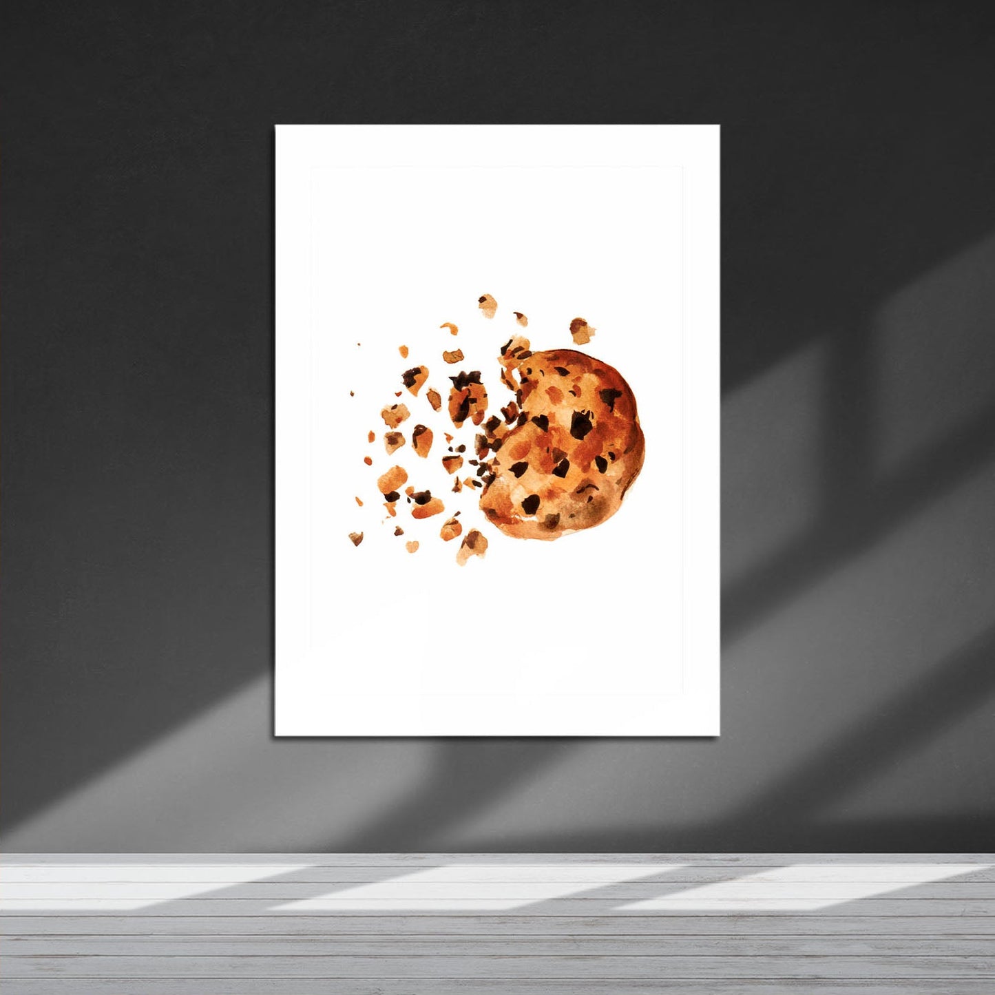 Wes Co Gallery Metal Poster Chocolate Chip Crumble 16" x 24" Home Goods - Coffee White border only Metal Art Print