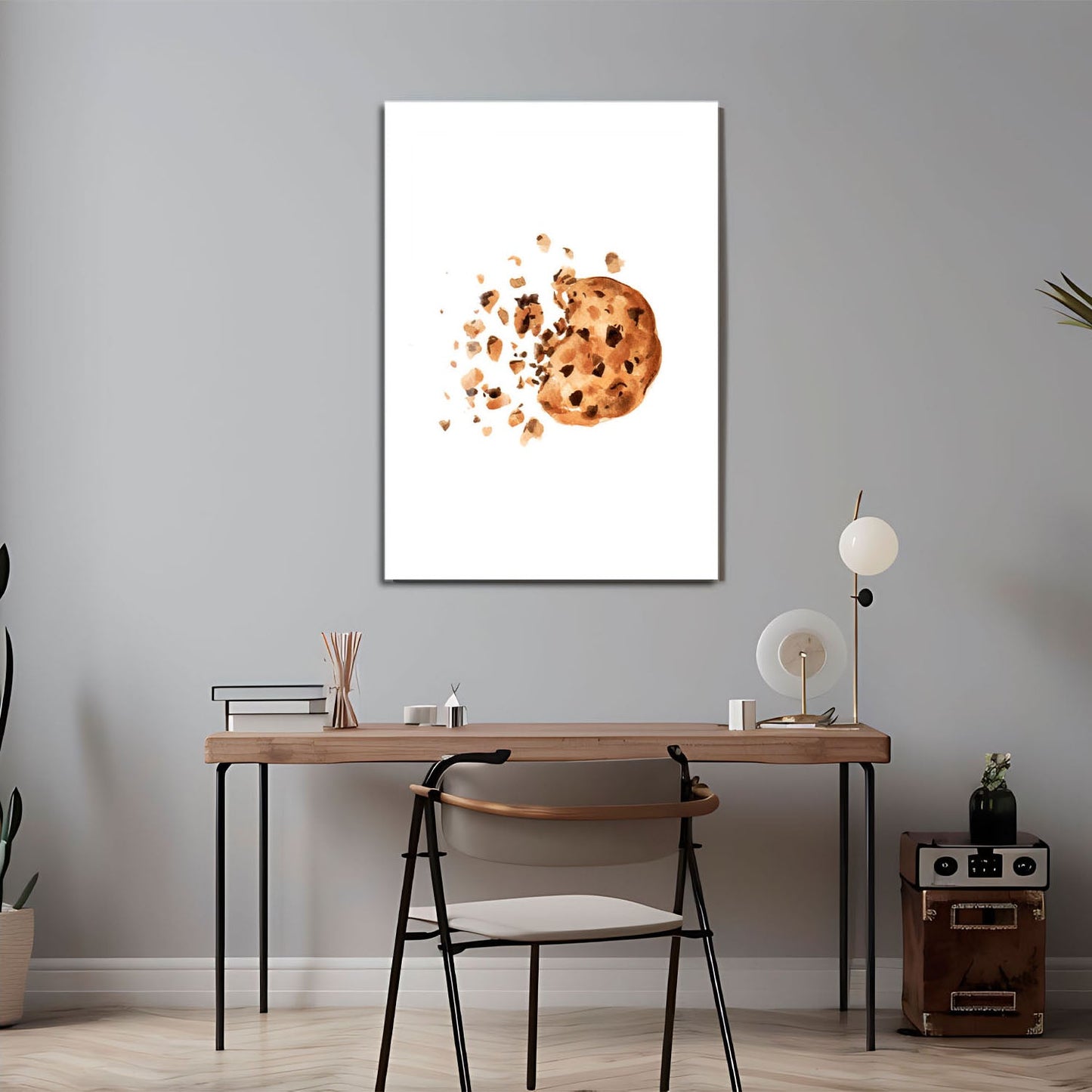 Wes Co Gallery Metal Poster Chocolate Chip Crumble 24" x 36" Home Goods - Coffee White border only Metal Art Print