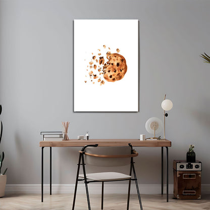 Wes Co Gallery Metal Poster Chocolate Chip Crumble 24" x 36" Home Goods - Coffee White border only Metal Art Print