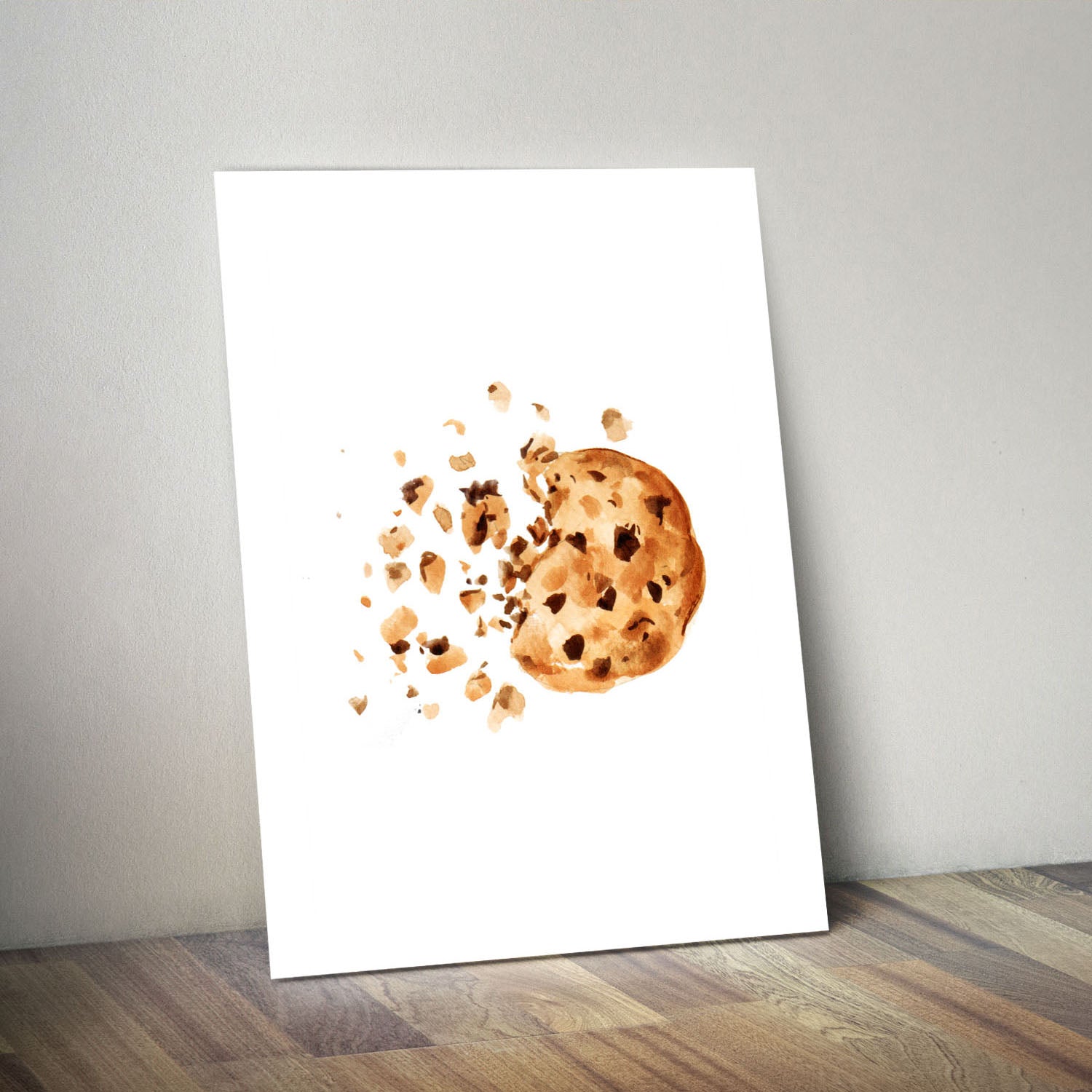 Wes Co Gallery Metal Poster Chocolate Chip Crumble 11" x 14" Home Goods - Coffee White border only Metal Art Print