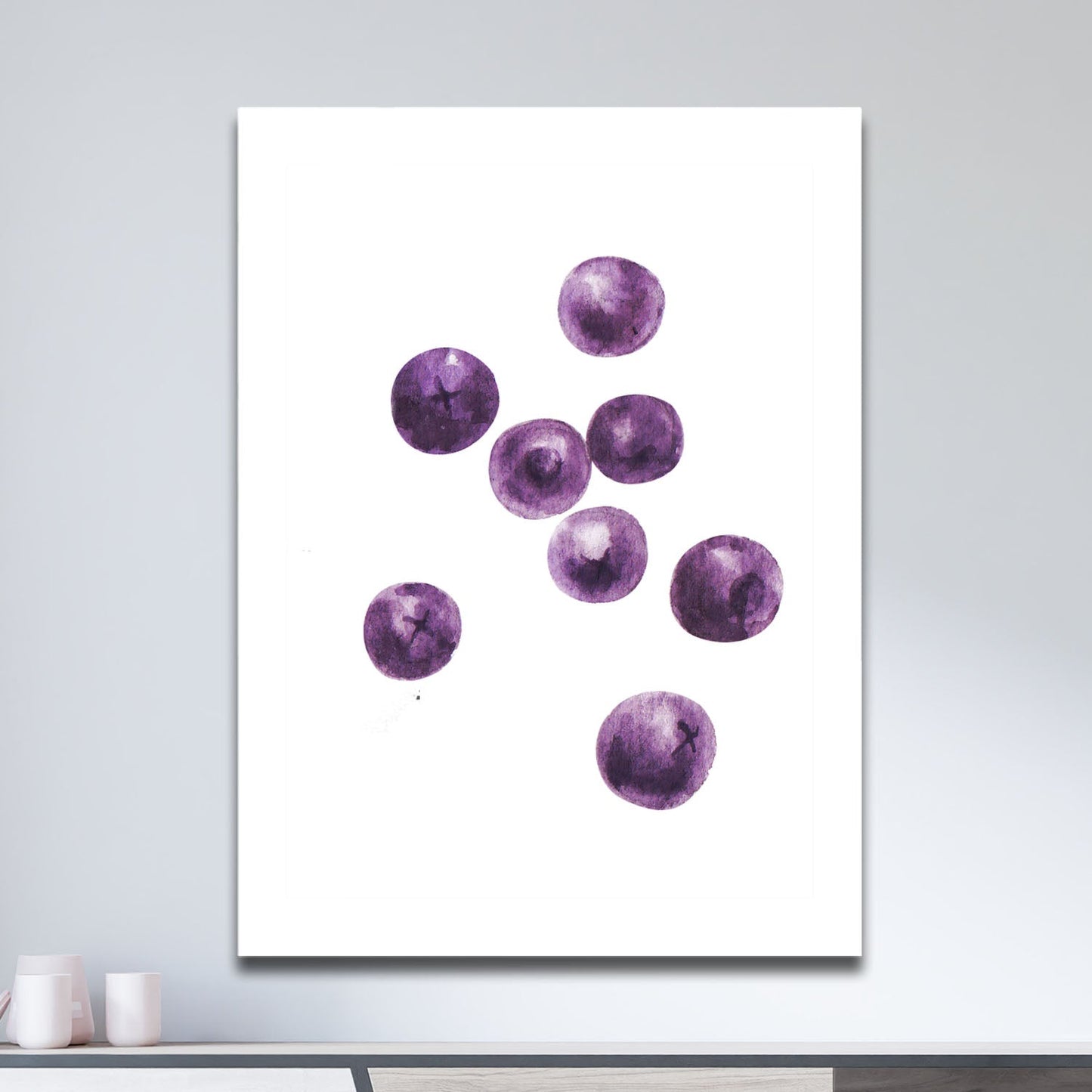 Wes Co Gallery Metal Poster Juicy Blueberry Bliss 11" x 17" Home Goods - Coffee White border only Metal Art Print