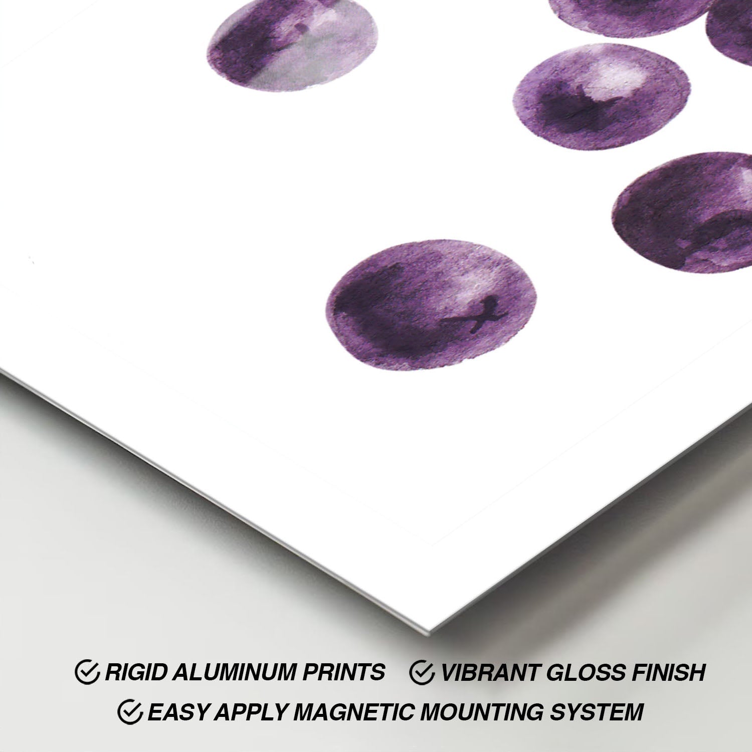 Wes Co Gallery Metal Poster Juicy Blueberry Bliss 11" x 17" Home Goods - Coffee White border only Metal Art Print