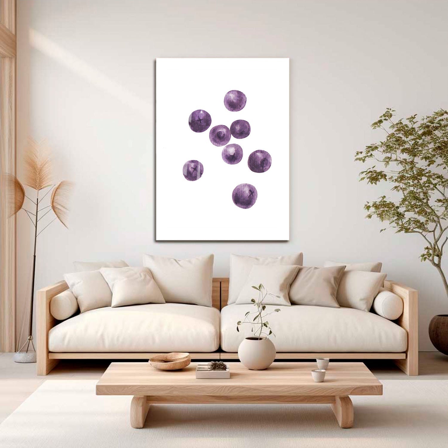 Wes Co Gallery Metal Poster Juicy Blueberry Bliss 16" x 24" Home Goods - Coffee White border only Metal Art Print