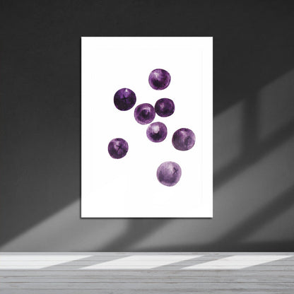 Wes Co Gallery Metal Poster Juicy Blueberry Bliss 16" x 24" Home Goods - Coffee White border only Metal Art Print