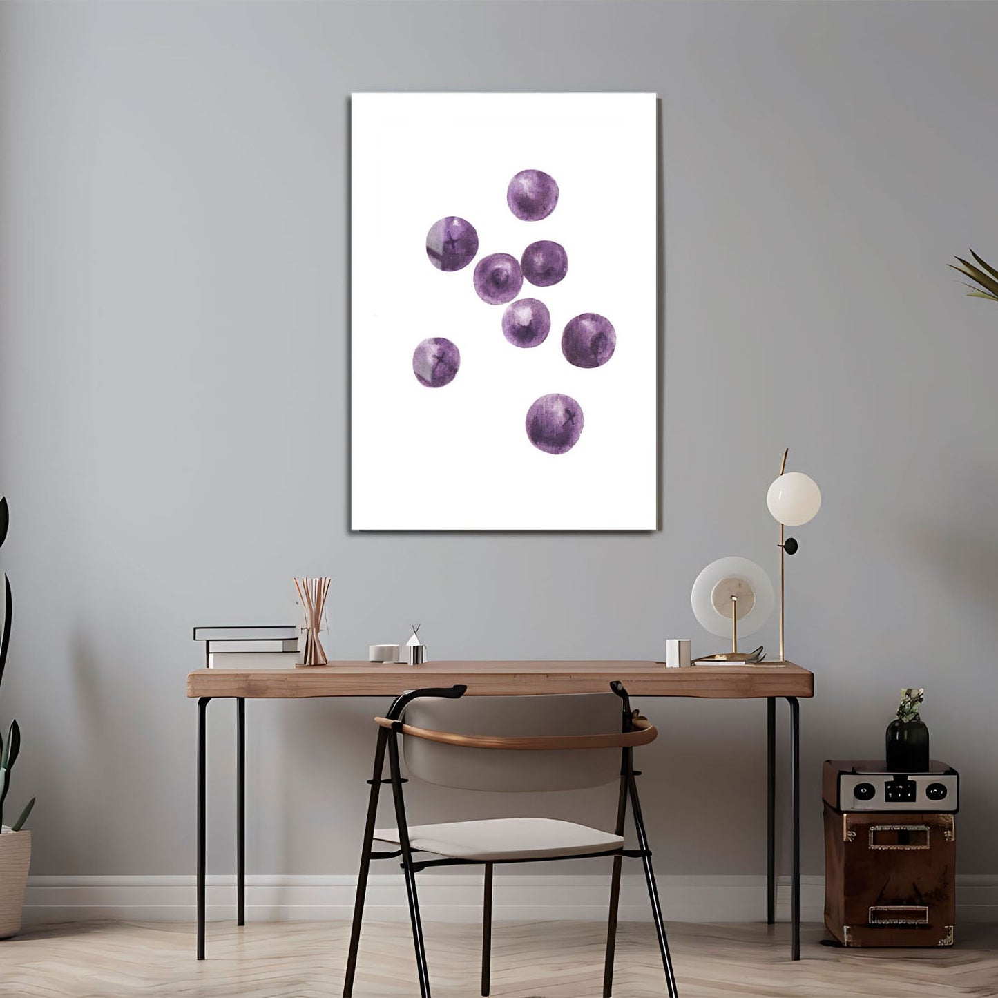 Wes Co Gallery Metal Poster Juicy Blueberry Bliss 24" x 36" Home Goods - Coffee White border only Metal Art Print