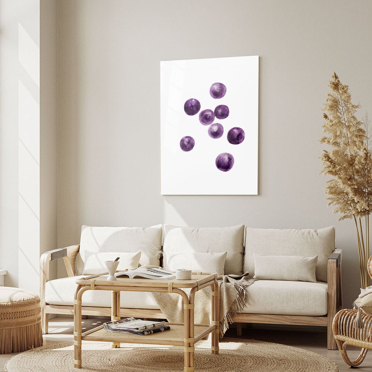 Wes Co Gallery Metal Poster Juicy Blueberry Bliss 5" x 7" Home Goods - Coffee White border only Metal Art Print