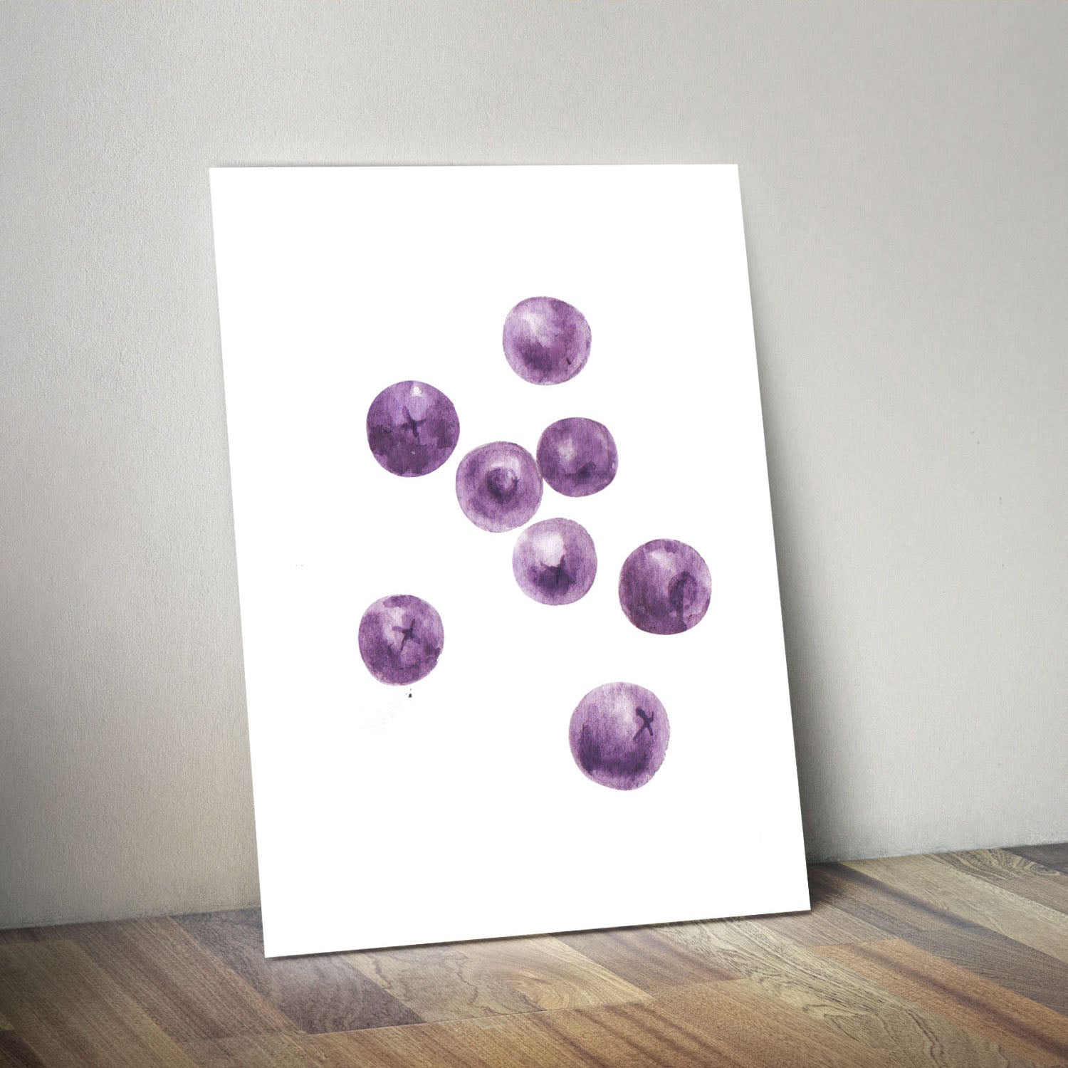 Wes Co Gallery Metal Poster Juicy Blueberry Bliss 11" x 14" Home Goods - Coffee White border only Metal Art Print