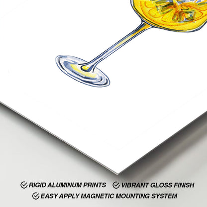 Wes Co Gallery Metal Poster Refreshing Lemon Spritzer 11" x 17" Home Goods - Coffee White border only Metal Art Print