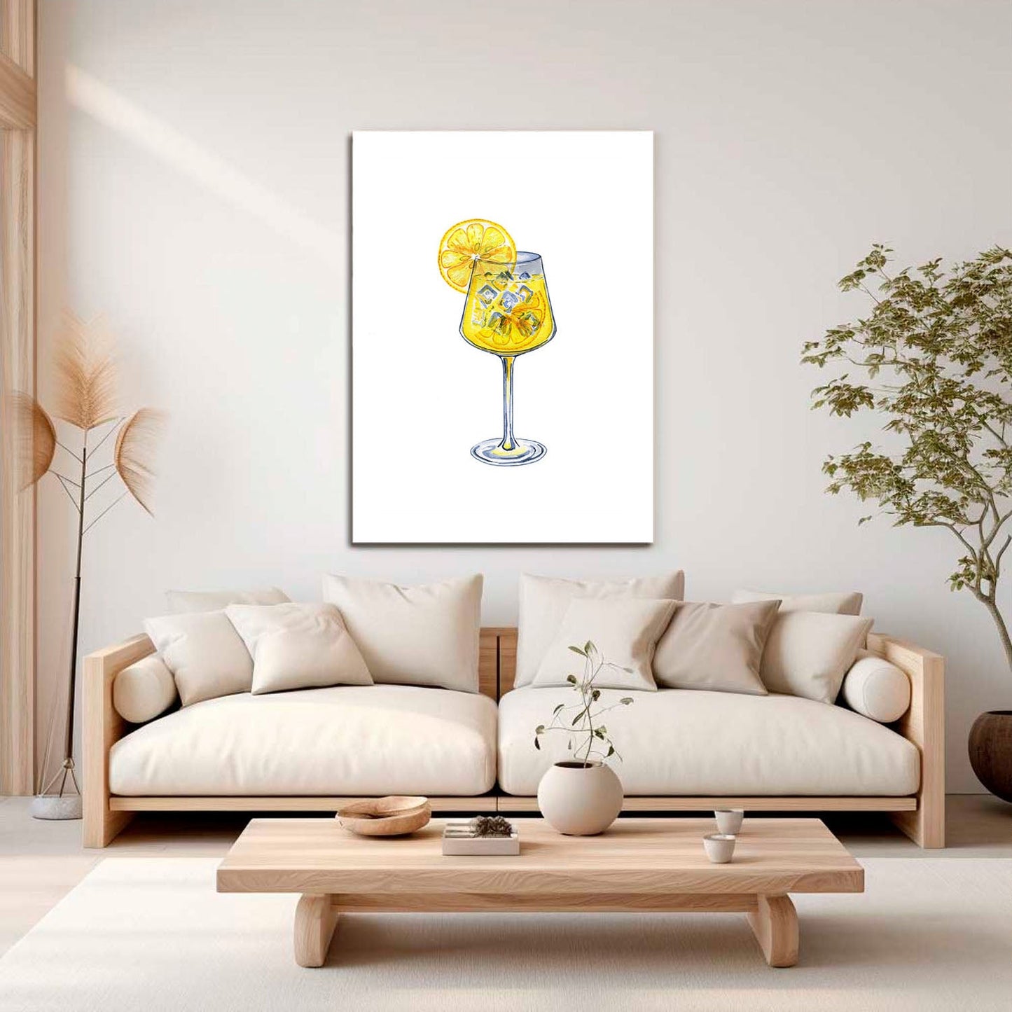 Wes Co Gallery Metal Poster Refreshing Lemon Spritzer 16" x 24" Home Goods - Coffee White border only Metal Art Print