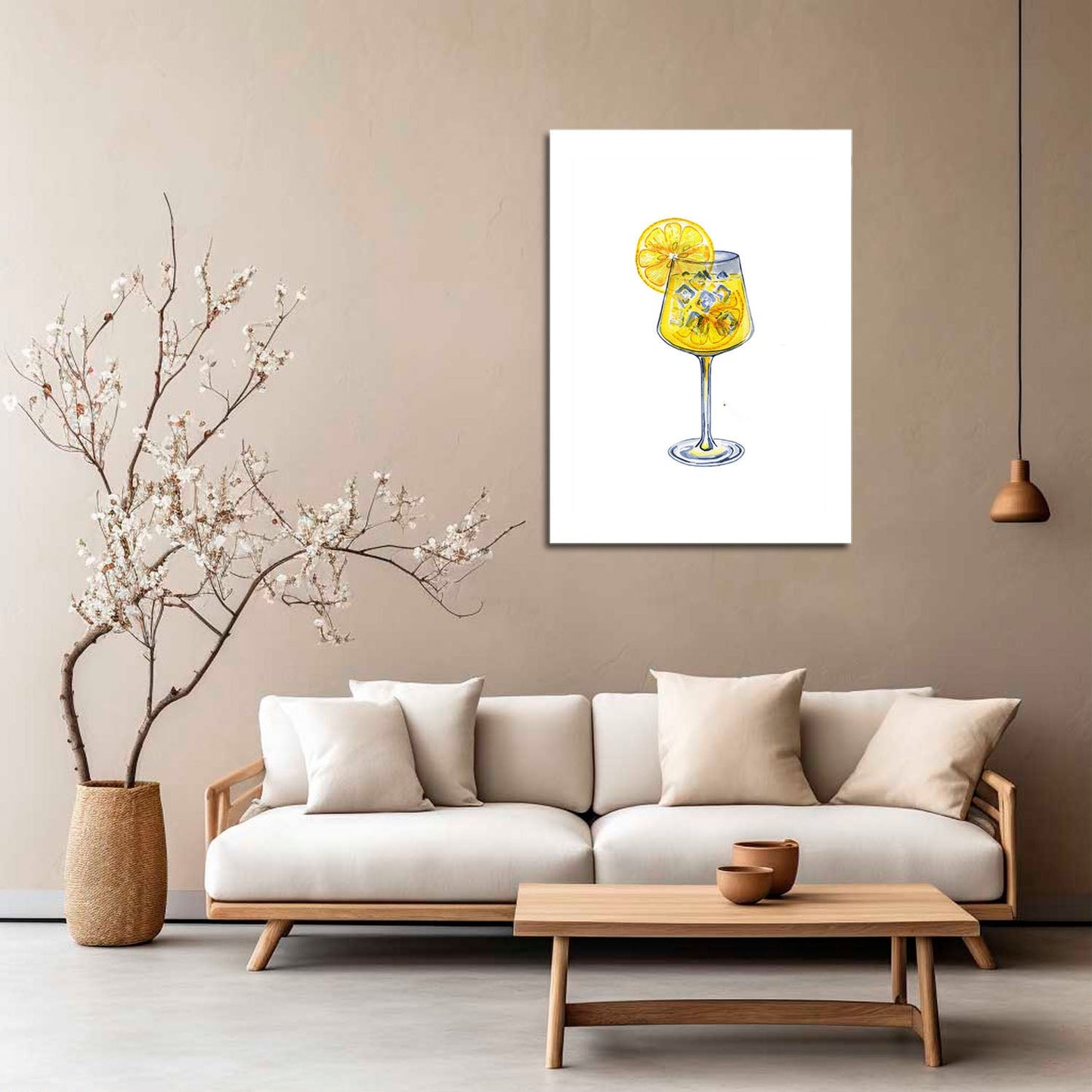 Wes Co Gallery Metal Poster Refreshing Lemon Spritzer 5" x 7" Home Goods - Coffee White border only Metal Art Print