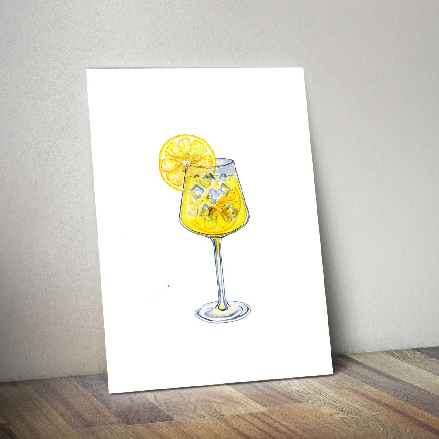 Wes Co Gallery Metal Poster Refreshing Lemon Spritzer 11" x 14" Home Goods - Coffee White border only Metal Art Print