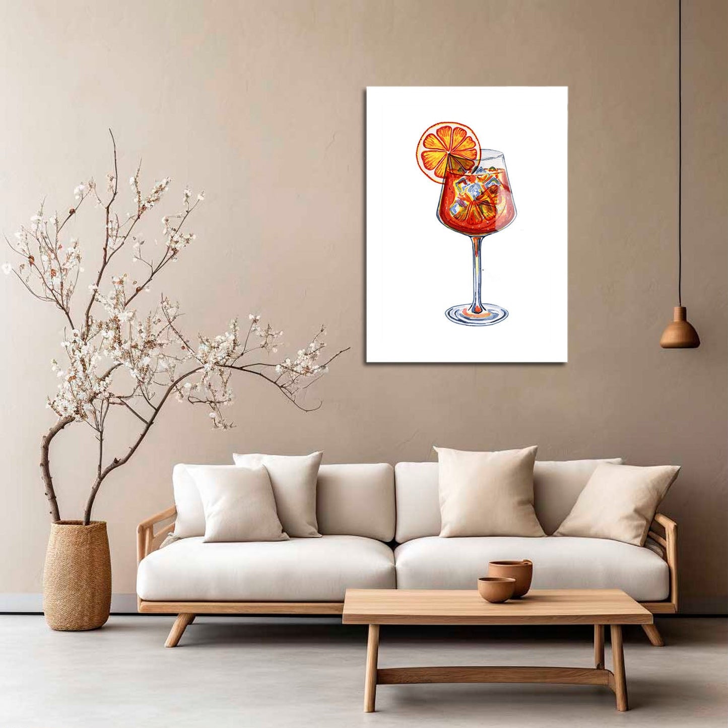 Wes Co Gallery Metal Poster Citrus Splash in a Glass 5" x 7" Home Goods - Coffee White border only Metal Art Print