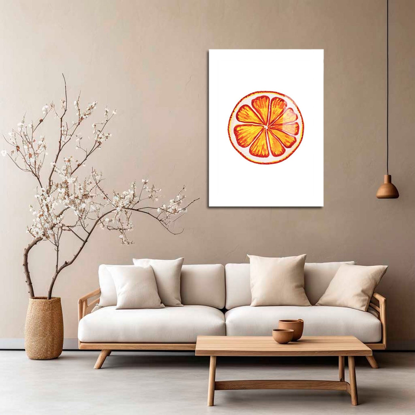 Wes Co Gallery Metal Poster Sunny Citrus Slice 5" x 7" Home Goods - Coffee White border only Metal Art Print