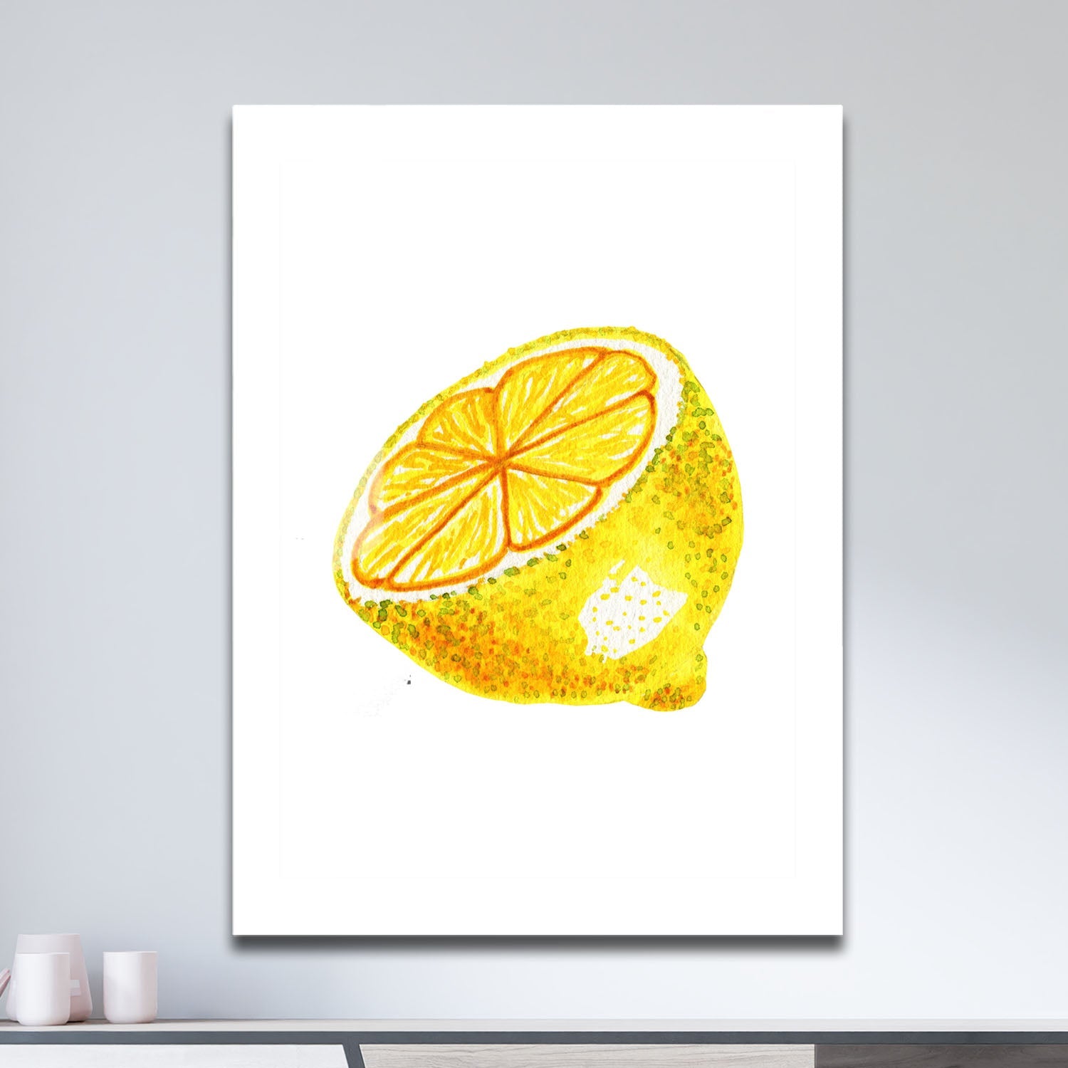 Wes Co Gallery Metal Poster Golden Lemon Delight 11" x 17" Home Goods - Coffee White border only Metal Art Print