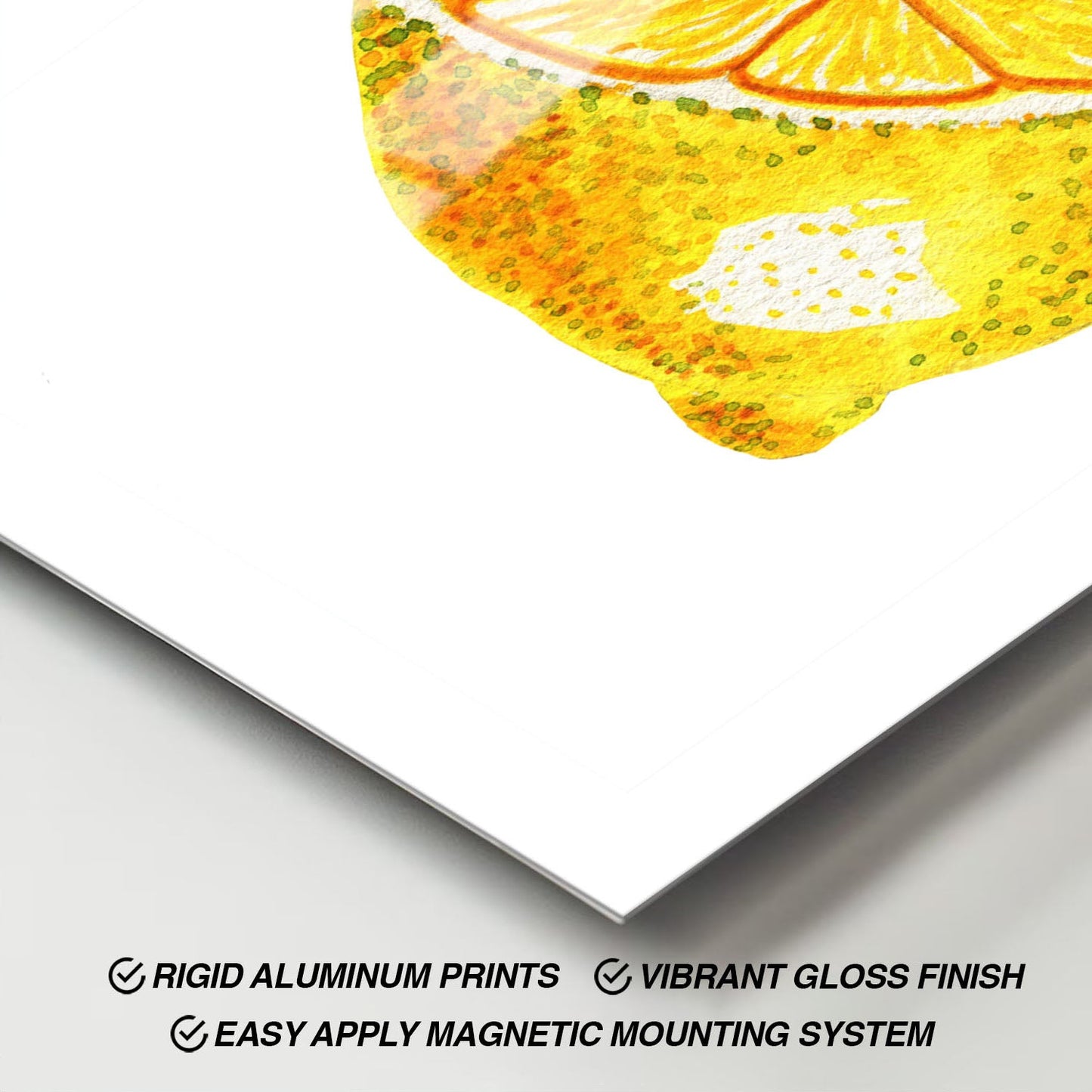 Wes Co Gallery Metal Poster Golden Lemon Delight 11" x 17" Home Goods - Coffee White border only Metal Art Print