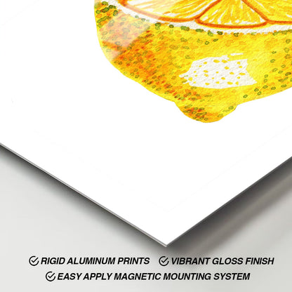 Wes Co Gallery Metal Poster Golden Lemon Delight 11" x 17" Home Goods - Coffee White border only Metal Art Print