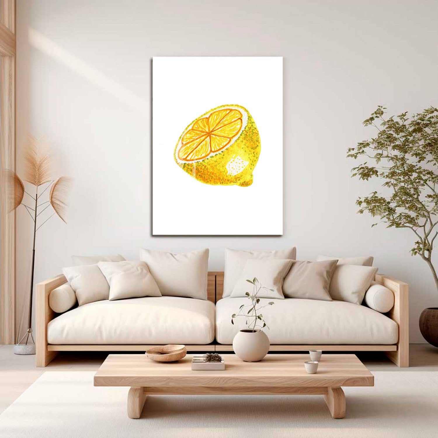 Wes Co Gallery Metal Poster Golden Lemon Delight 16" x 24" Home Goods - Coffee White border only Metal Art Print