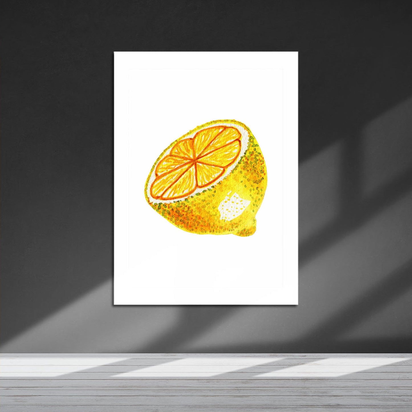 Wes Co Gallery Metal Poster Golden Lemon Delight 16" x 24" Home Goods - Coffee White border only Metal Art Print