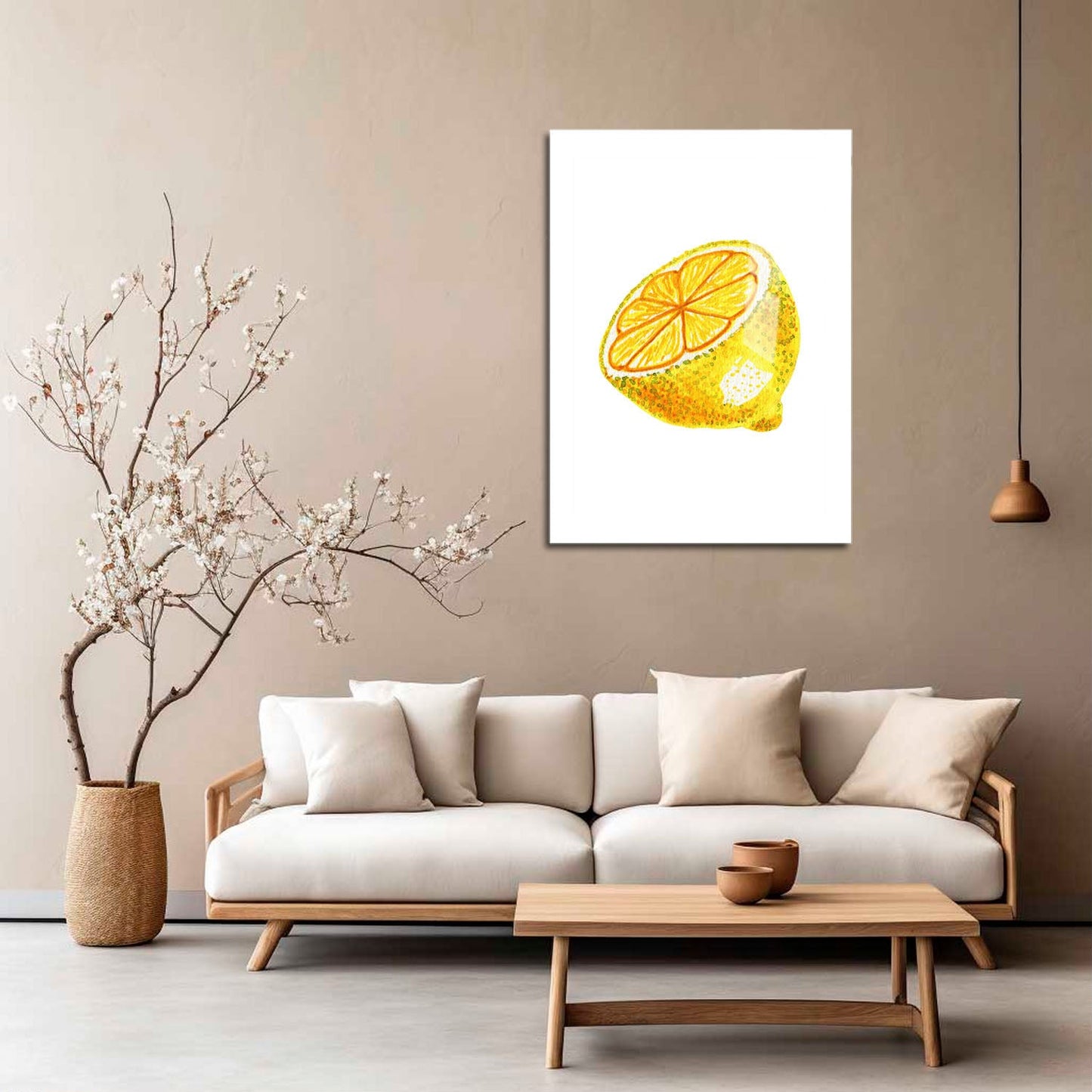 Wes Co Gallery Metal Poster Golden Lemon Delight 5" x 7" Home Goods - Coffee White border only Metal Art Print