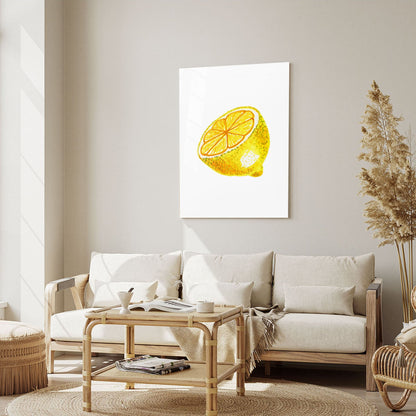 Wes Co Gallery Metal Poster Golden Lemon Delight 5" x 7" Home Goods - Coffee White border only Metal Art Print