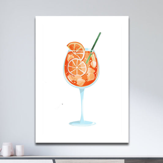 Wes Co Gallery Metal Poster Orange Infusion in a Glass 11" x 17" Home Goods - Coffee White border only Metal Art Print