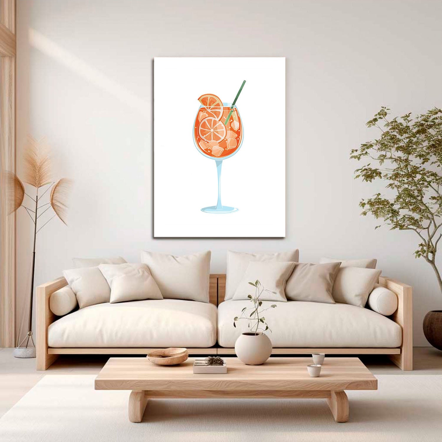 Wes Co Gallery Metal Poster Orange Infusion in a Glass 16" x 24" Home Goods - Coffee White border only Metal Art Print