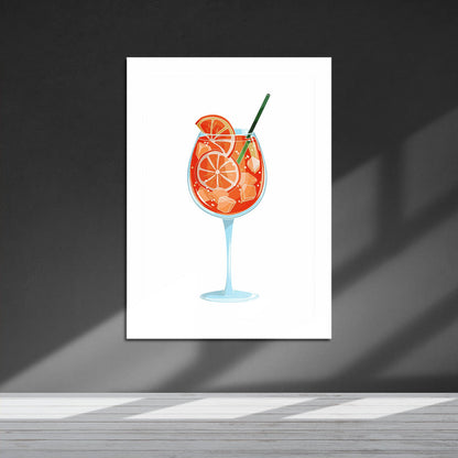 Wes Co Gallery Metal Poster Orange Infusion in a Glass 16" x 24" Home Goods - Coffee White border only Metal Art Print