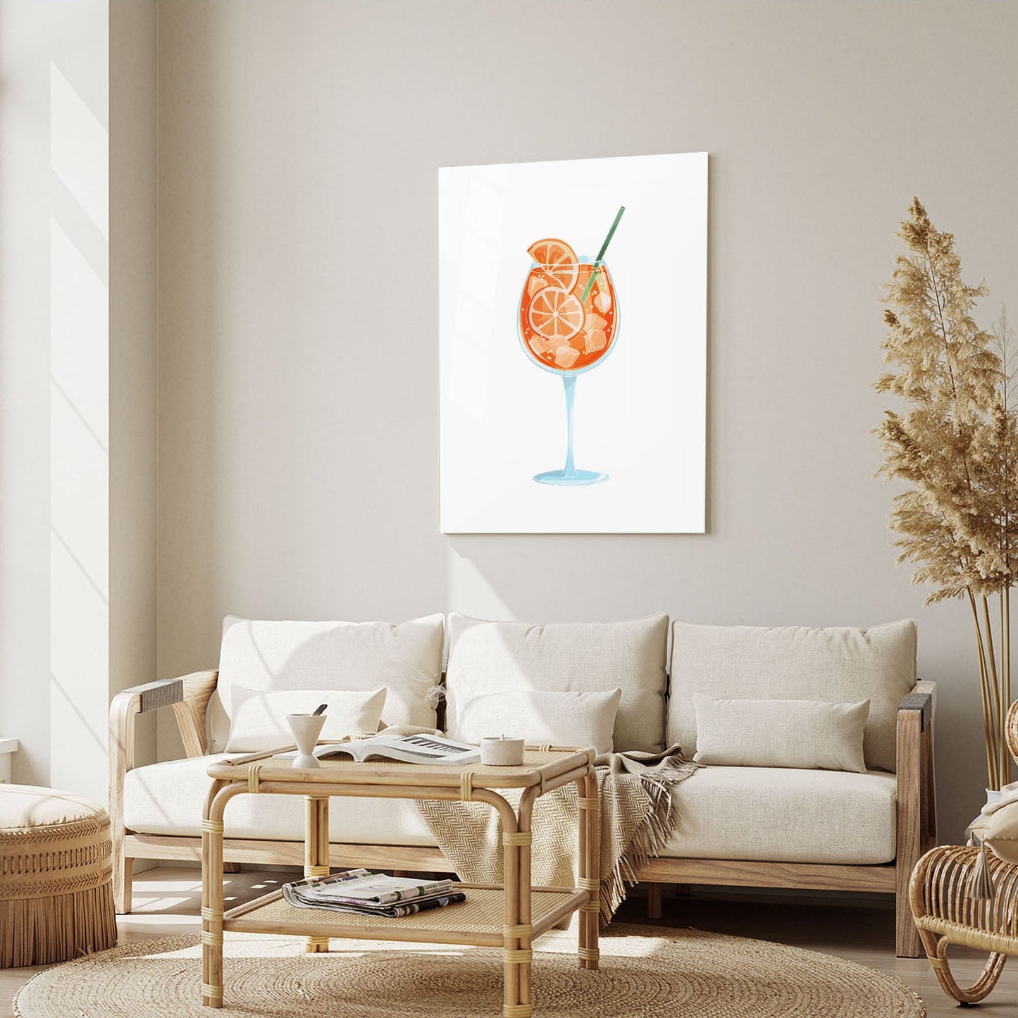 Wes Co Gallery Metal Poster Orange Infusion in a Glass 5" x 7" Home Goods - Coffee White border only Metal Art Print