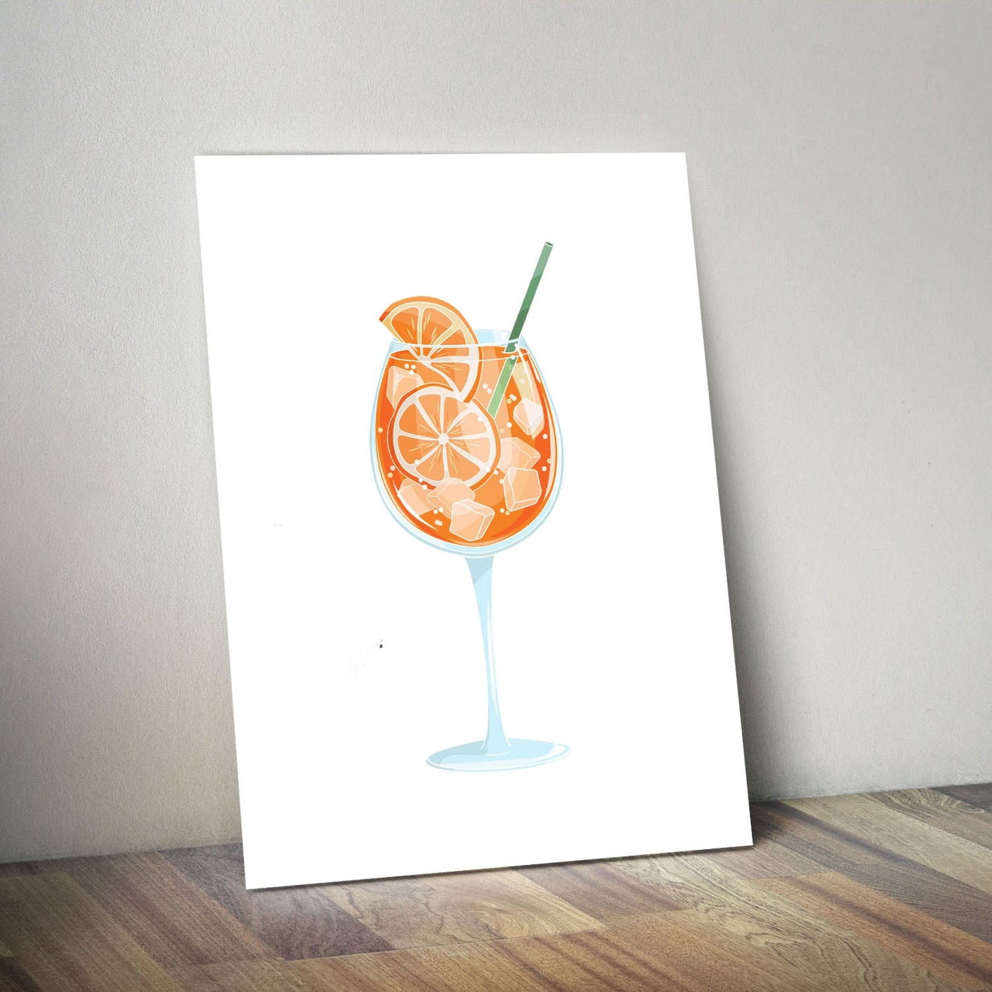 Wes Co Gallery Metal Poster Orange Infusion in a Glass 11" x 14" Home Goods - Coffee White border only Metal Art Print