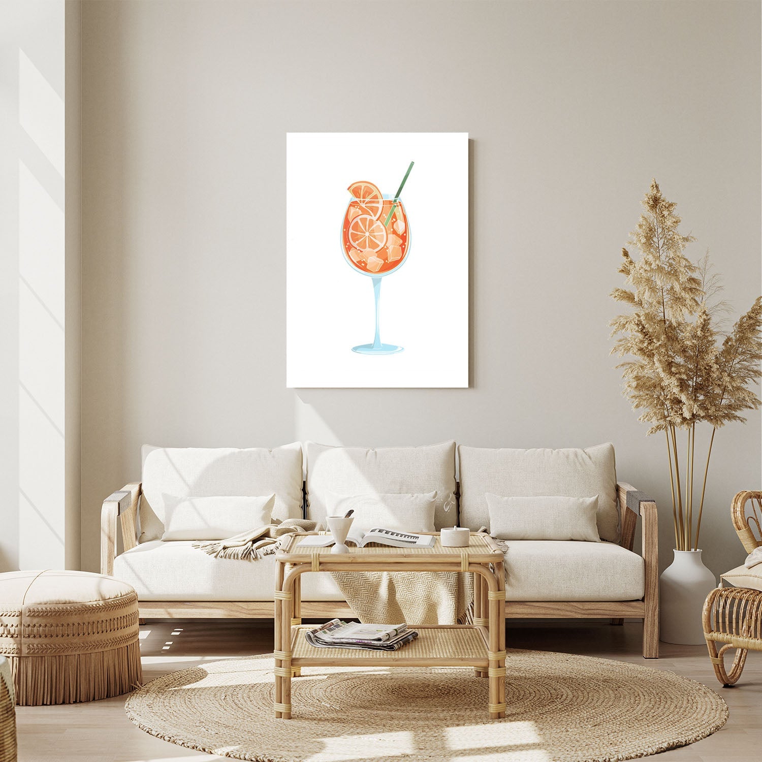 Wes Co Gallery Metal Poster Orange Infusion in a Glass 11" x 14" Home Goods - Coffee White border only Metal Art Print