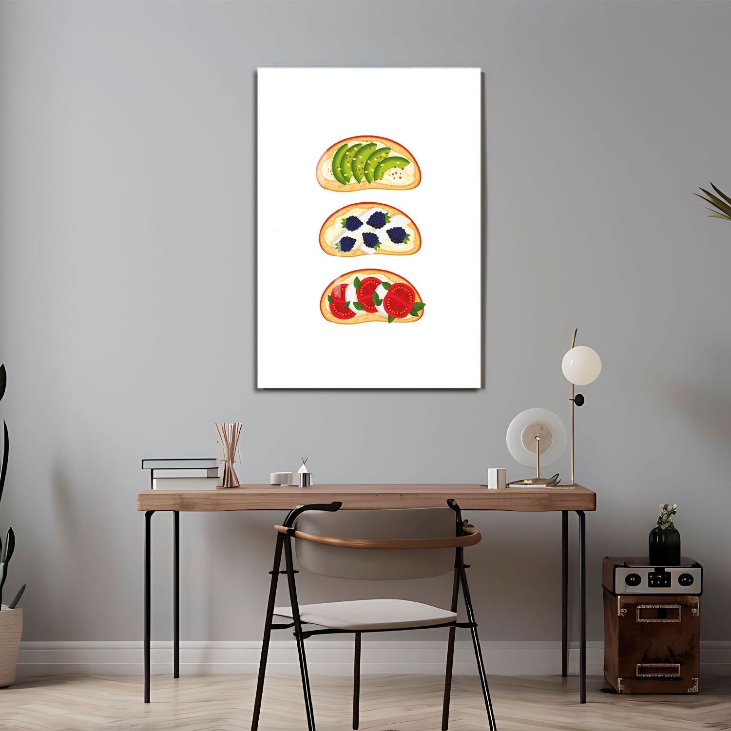 Wes Co Gallery Metal Poster Gourmet Toast Trio 24" x 36" Home Goods - Coffee White border only Metal Art Print