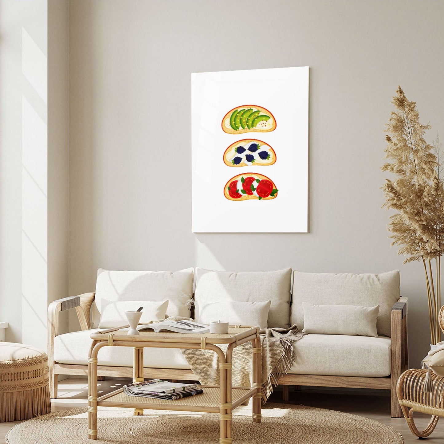 Wes Co Gallery Metal Poster Gourmet Toast Trio 5" x 7" Home Goods - Coffee White border only Metal Art Print